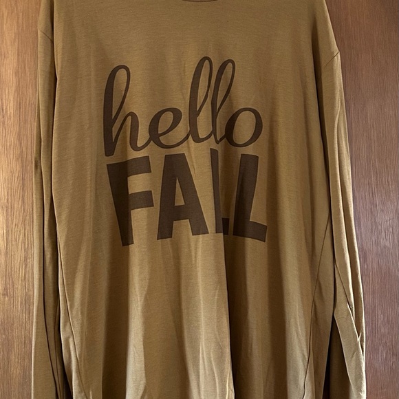 LuLaRoe Brown Long Sleeve Tee - Hello Fall - Picture 1 of 1